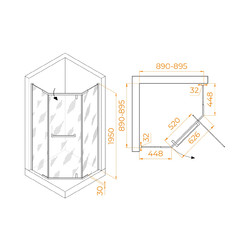 Душевой уголок RGW Hotel HO-081B 90х90, стекло тонированное