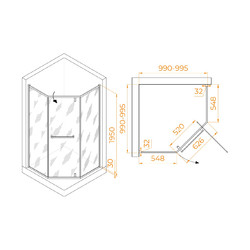 Душевой уголок RGW Hotel HO-084 100х100, стекло матовое