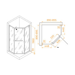 Душевой уголок RGW Hotel HO-084B 90х90, стекло тонированное