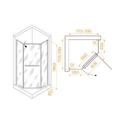 Душевой уголок RGW Passage PA-82B 80х80