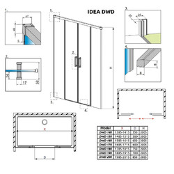 Душевая дверь Radaway Idea Black DWD 190
