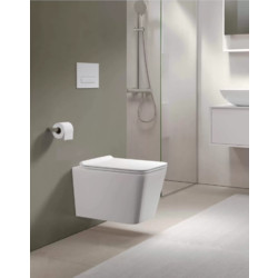 Комплект инсталляции WeltWasser Marberg 507 SE с кнопкой хром и унитазом Alpen A05S