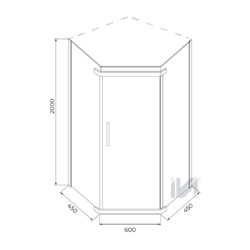 Душевой уголок IVA E1PC90T 90x90