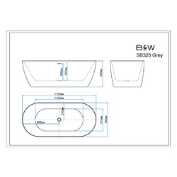 Акриловая ванна Black&White Swan SB320 Grey 170х78