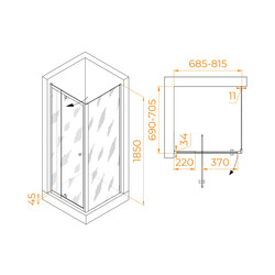 Душевой уголок RGW Passage PA-32 (PA-02 + Z-050-1) 70х70
