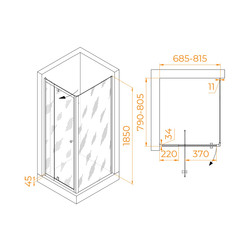 Душевой уголок RGW Passage PA-44 (PA-02 + Z-050-1) 70x80