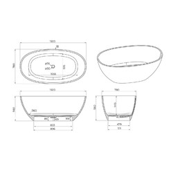 Ванна из искусственного камня IVA BS101150E 150х78