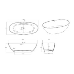 Ванна из искусственного камня IVA BS101180 180х79