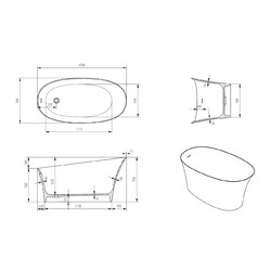 Ванна из искусственного камня IVA BS901150 150х76