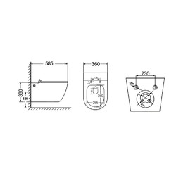 Унитаз подвесной ABBER Bequem AC1105P, с крышкой дюропласт SoftClose