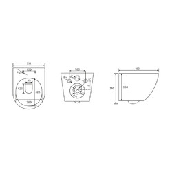 Унитаз подвесной ABBER Bequem AC1101MG, с крышкой дюропласт SoftClose