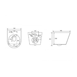 Унитаз подвесной ABBER Bequem AC1102MG, с крышкой дюропласт SoftClose