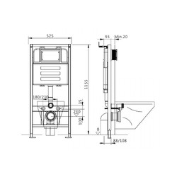 Инсталляция для унитаза Teymi Aina 52 T70011, с кнопкой Helmi T70202CH (хром глянец)