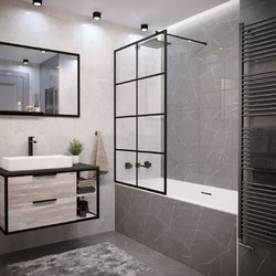 Шторка для ванны Grossman GR-105100BLACK 150х100