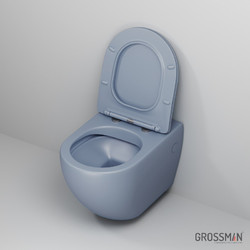 Унитаз подвесной Grossman Color GR-4411BSMS-21, с крышкой дюропласт SoftClose