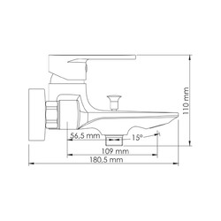 Смеситель для ванны WasserKraft Elbe 7401