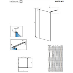 Душевая перегородка Radaway Modo X II 100x200