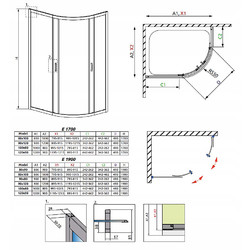 Душевой уголок Radaway Premium Plus E 120x90x170 fabric