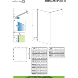 Душевая перегородка Radaway Essenza Pro 8 Gold Walk-in 75