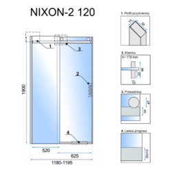 Душевая дверь Rea Nixon-2 REA-K5003 120x190 R