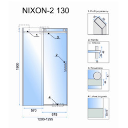 Душевая дверь Rea Nixon-2 REA-K5004 130x190 L