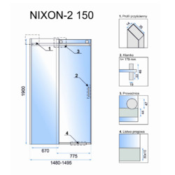 Душевая дверь Rea Nixon-2 REA-K5009 150x190 R