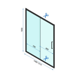 Душевая дверь Rea Rapid Slide REA-K5605 150x195