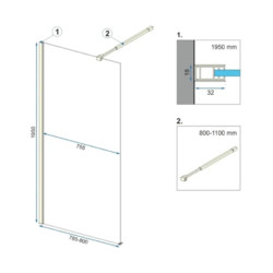 Душевая перегородка Rea Aero N REA-K7552 80x195