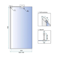 Душевая перегородка Rea Aero N Gold REA-K8441 110x195