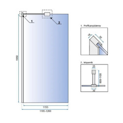 Душевая перегородка Rea Aero N Gold REA-K8443 120x195