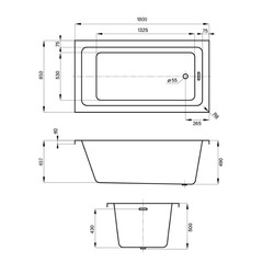 Акриловая ванна в наборе 3 в 1 Wellsee FreeDom 231103005, 180*85
