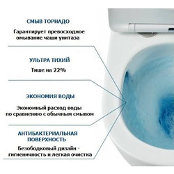 Подвесной унитаз Cerutti ORLTER Aria Tornado CT9955, с крышкой дюропласт SoftClose