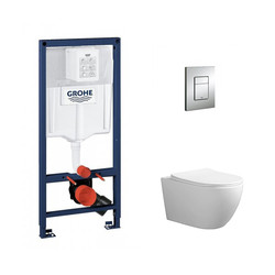 Комплект инсталляции Grohe Rapid SL 38772001 с унитазом Cerutti ORLTER Aria Tornado, кнопка Skate Cosmopolitan 38732000