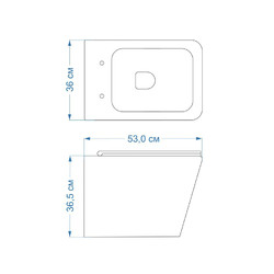 Унитаз подвесной Teymi Helmi S T40302MB, с крышкой дюропласт SoftClose