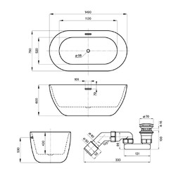 Акриловая ванна Wellsee Chic Riviera 236801002 149*78