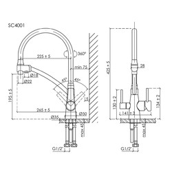 Смеситель для кухни Sancos Eri SC4001GG