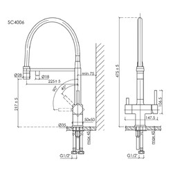 Смеситель для кухни Sancos Moro SC4006MB