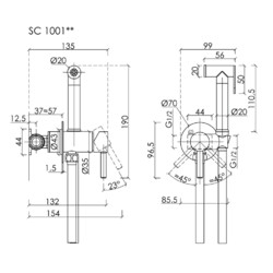 Смеситель с псевдобиде Sancos Start SC1001CH