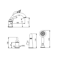 Смеситель для ванны Rose R0212E