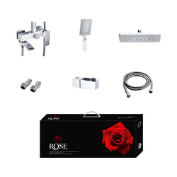 Душевая стойка Rose R1556F, хром/белый