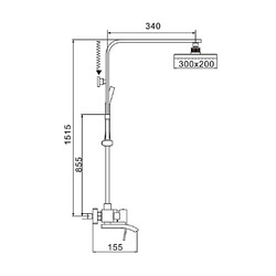 Душевая стойка Rose R1556F, хром/белый