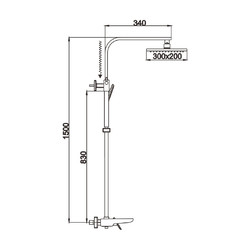 Душевая стойка Rose R1636F, хром/белый