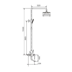 Душевая стойка Rose R1336F, хром/белый