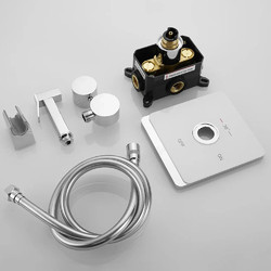 Смеситель с псевдобиде Rose R105C, белый/хром