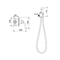 Смеситель с псевдобиде Rose R0205H