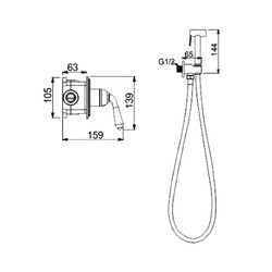 Смеситель с псевдобиде Rose R0205Q