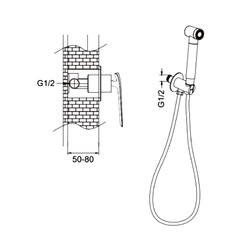 Смеситель с псевдобиде Rose R1305F, белый/хром