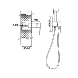 Смеситель с псевдобиде Rose R1505F, белый/хром