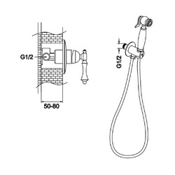 Смеситель с псевдобиде Rose R0105Q