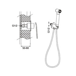 Смеситель с псевдобиде Rose R1305H, чёрный/хром